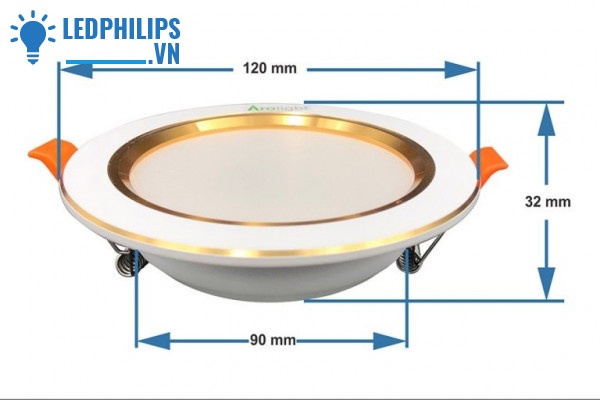 Kích thước đèn downlight cắt lỗ 90mm